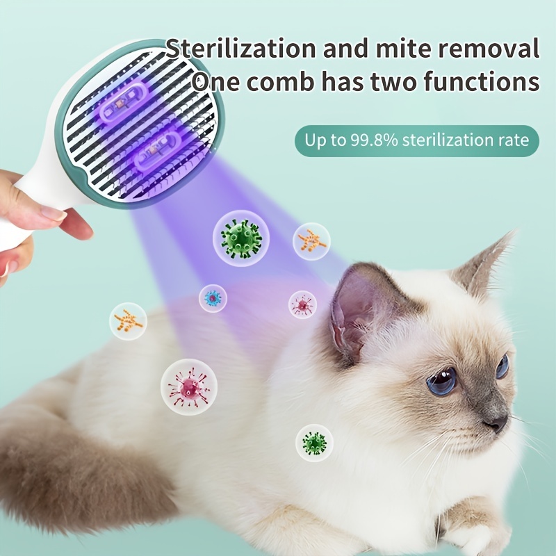 Cat Comb Dog Hair Remover Brush with UVC Sterilization 3 Cat Comb Dog Hair Remover Brush
