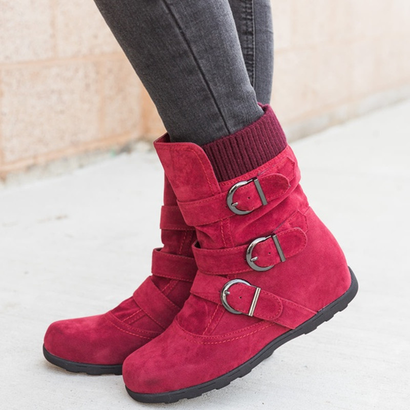 Casual Winter Boots Strap Buckle Shoes 5 Twokee.com