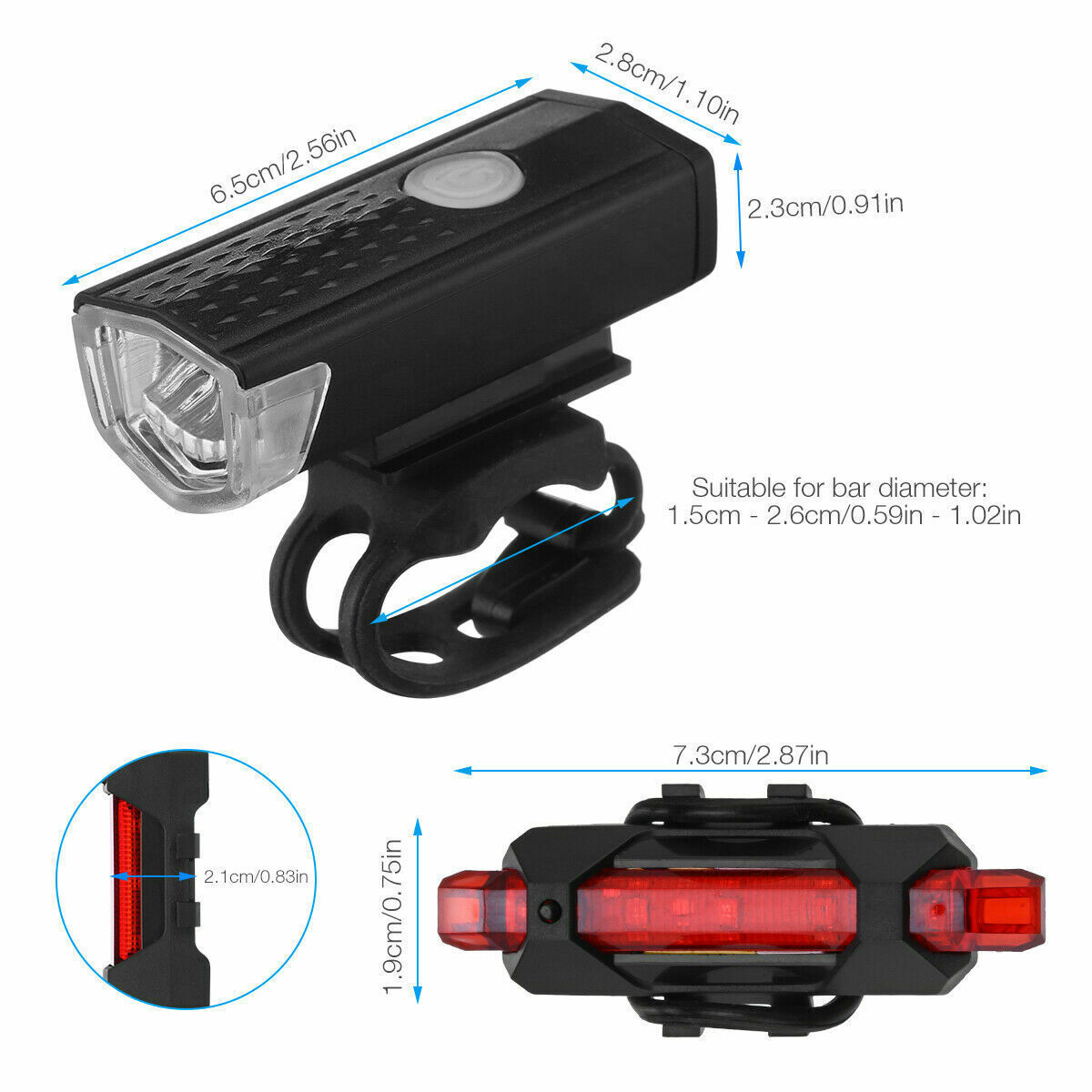 USB Rechargeable LED Bicycle Headlight 7 Twokee.com