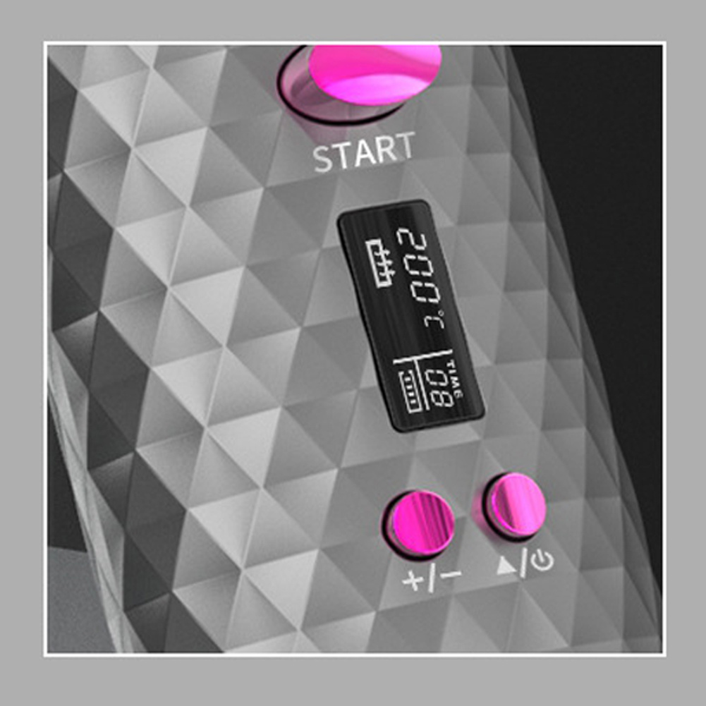 LCD Display Rechargeable Hair Curler with Automatic Rotation 4 Twokee.com