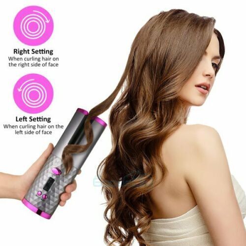 LCD Display Rechargeable Hair Curler with Automatic Rotation 7 Twokee.com