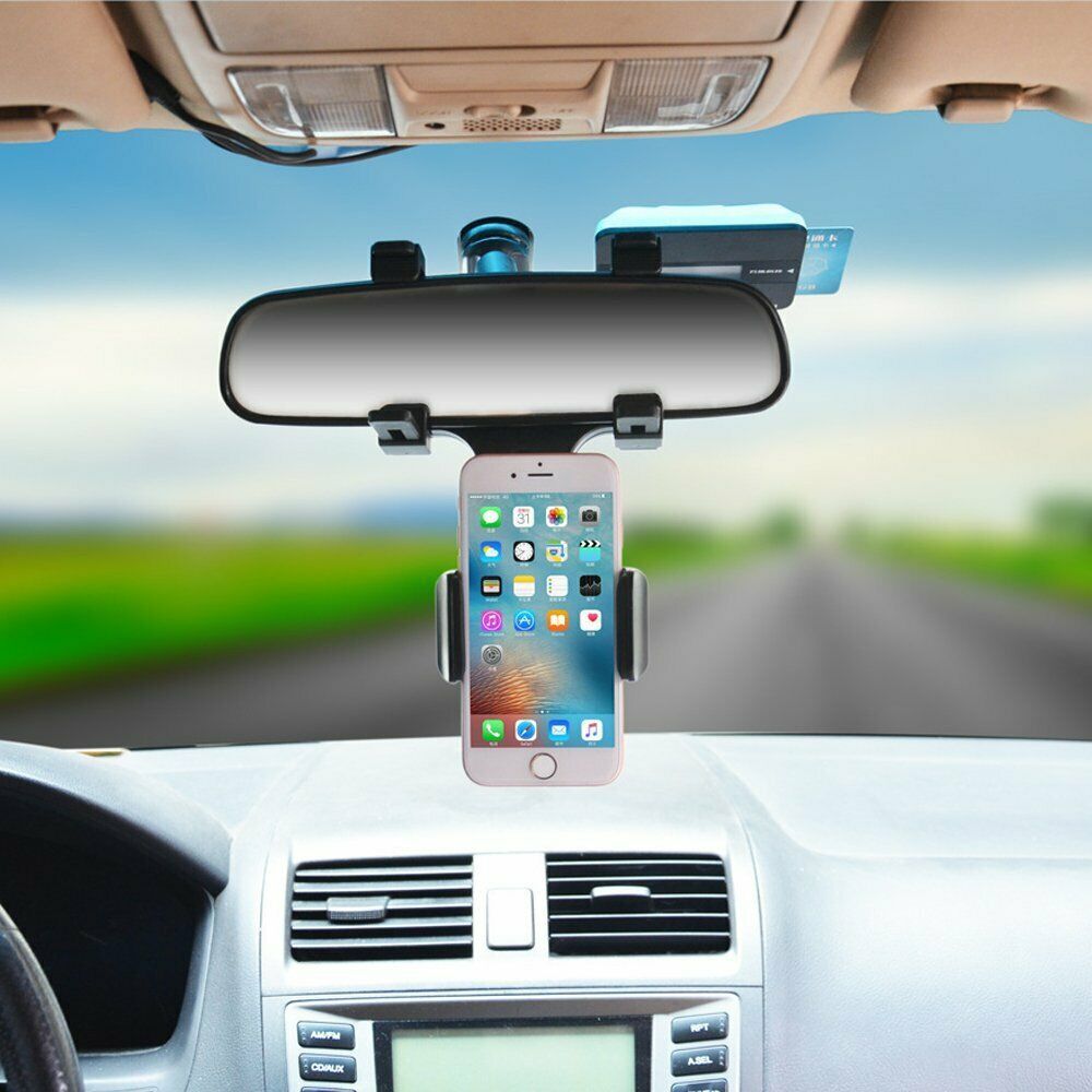 Universal Car Rear View Mirror Mount Stand GPS Cell Phone Holder 360 Rotation 6 Twokee.com