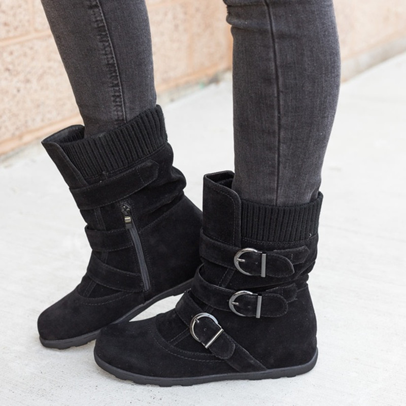 Casual Winter Boots Strap Buckle Shoes 2 Twokee.com