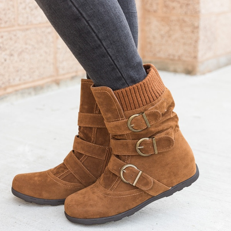 Casual Winter Boots Strap Buckle Shoes 7 Twokee.com