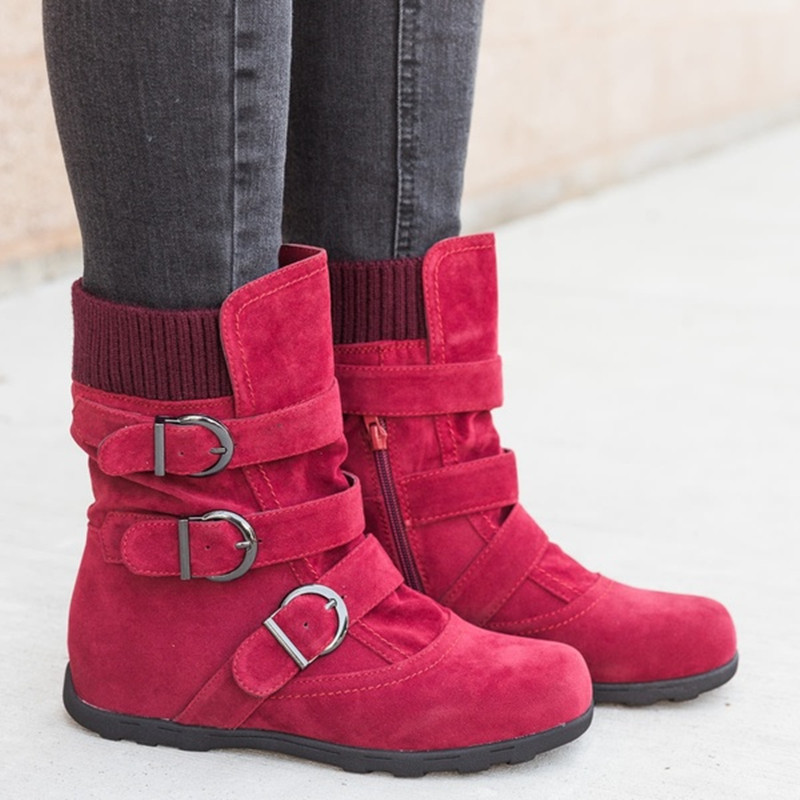 Casual Winter Boots Strap Buckle Shoes 9 Twokee.com