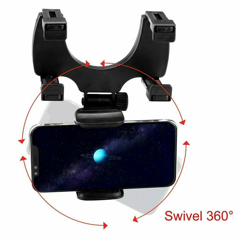 Universal Car Rear View Mirror Mount Stand GPS Cell Phone Holder 360 Rotation 5 Twokee.com