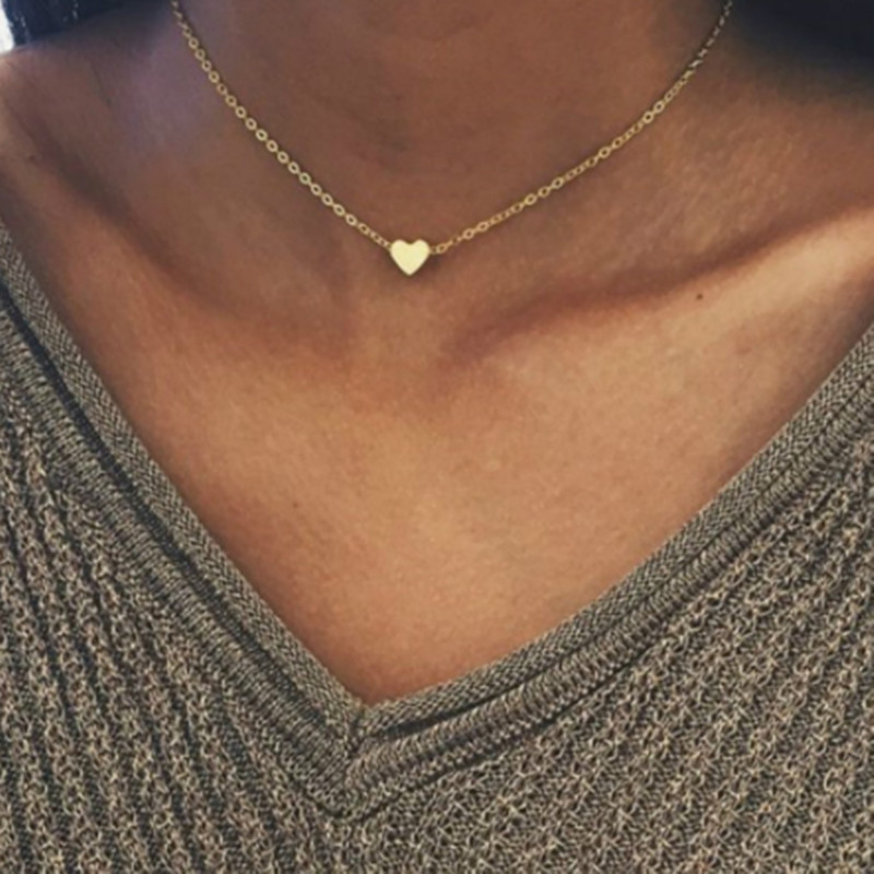 Gold Double-sided Love Pendant Necklace 2 Twokee.com