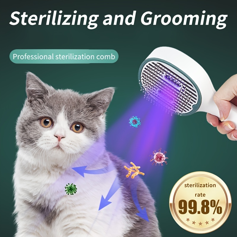 Cat Comb Dog Hair Remover Brush with UVC Sterilization 2 Cat Comb Dog Hair Remover Brush