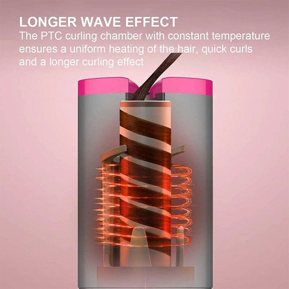 LCD Display Rechargeable Hair Curler with Automatic Rotation 9 Twokee.com