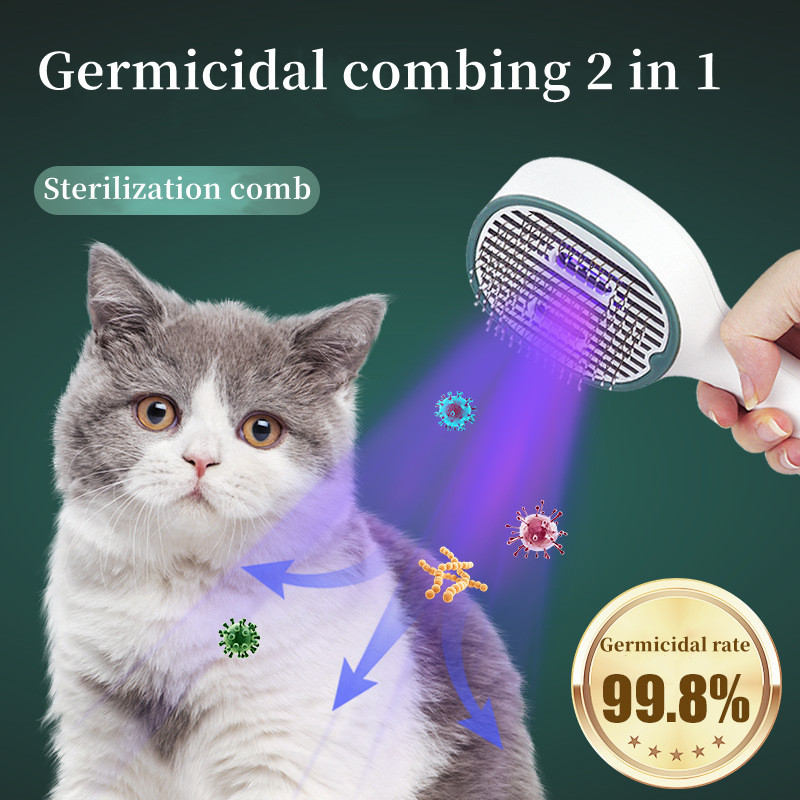 Cat Comb Dog Hair Remover Brush with UVC Sterilization 4 Cat Comb Dog Hair Remover Brush